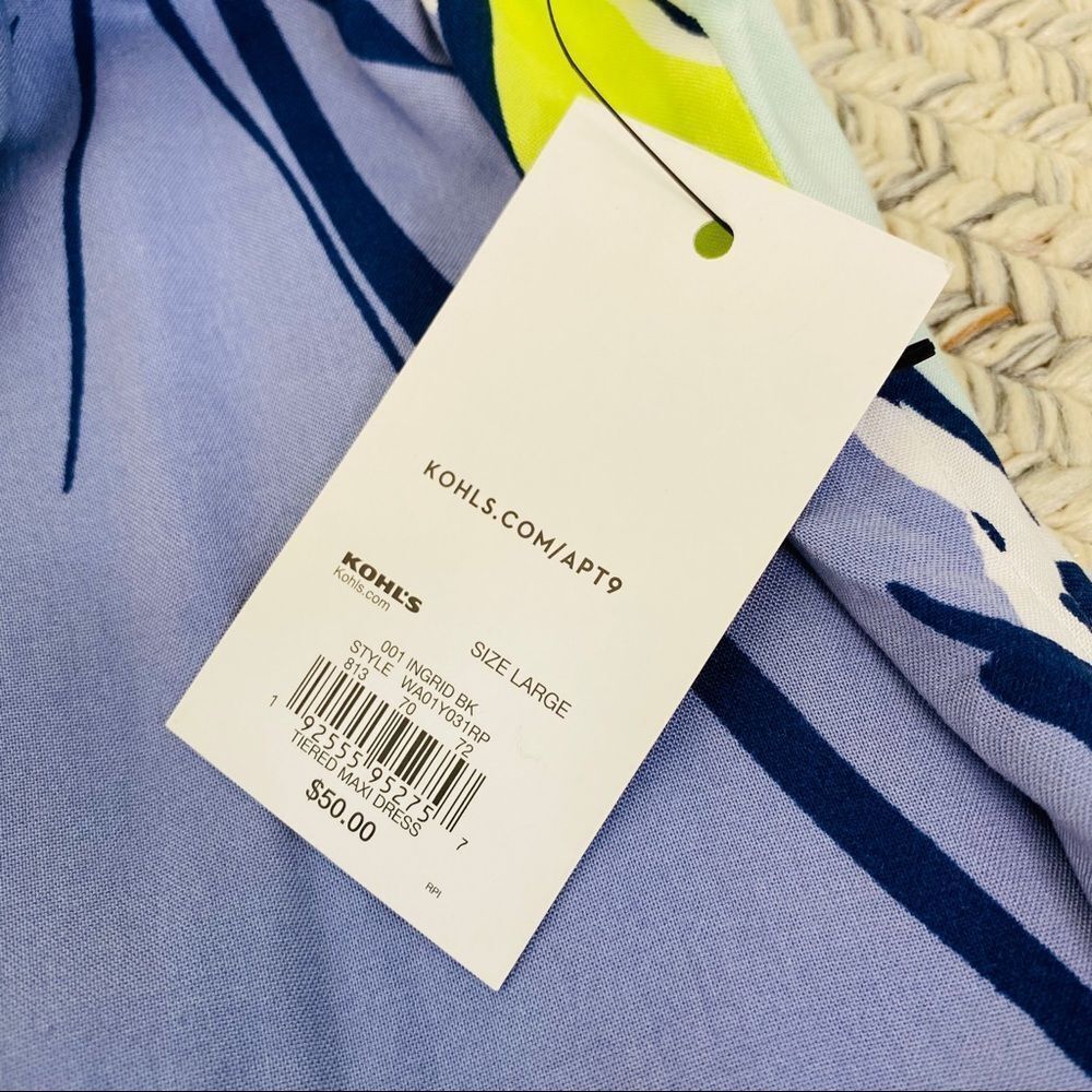 NWT APT9 floral flowy blue green maxi dress size large - Picture 10 of 11